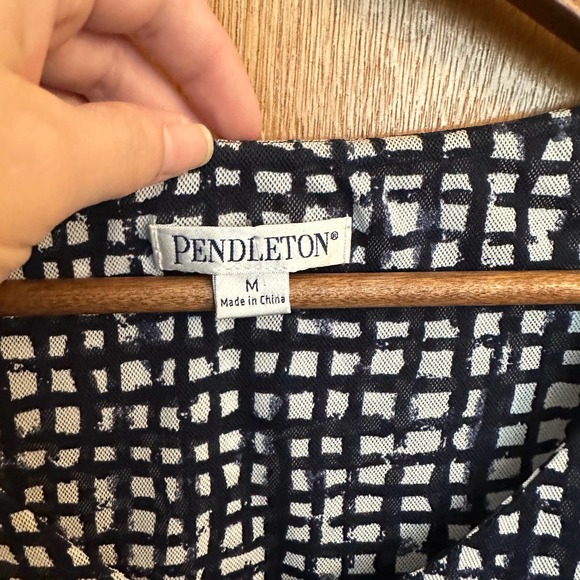 Pendleton Medium black/white checkered ruched blouse - Picture 6 of 10